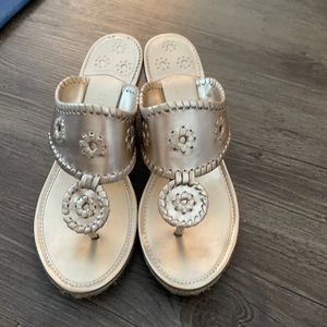 Jack Rogers metallic platform wedges